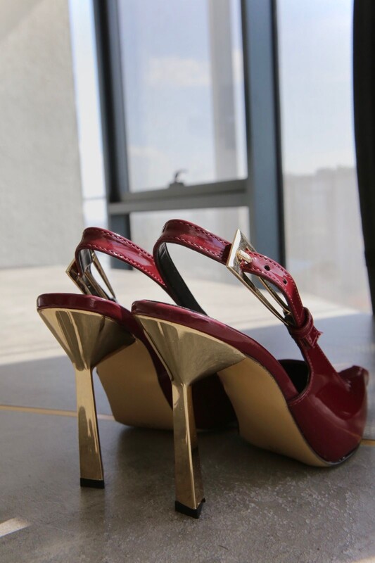Astoria Rugan Topuklu Ayakkabı BORDO - Thumbnail