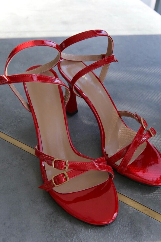 Lolita Bilek Bağlamalı Topuklu Ayakkabı KIRMIZI - Thumbnail